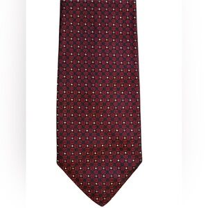Robert Talbott Extra Long Silk Tie – Red/Navy/Gray – Made in USA, HAND SEWN